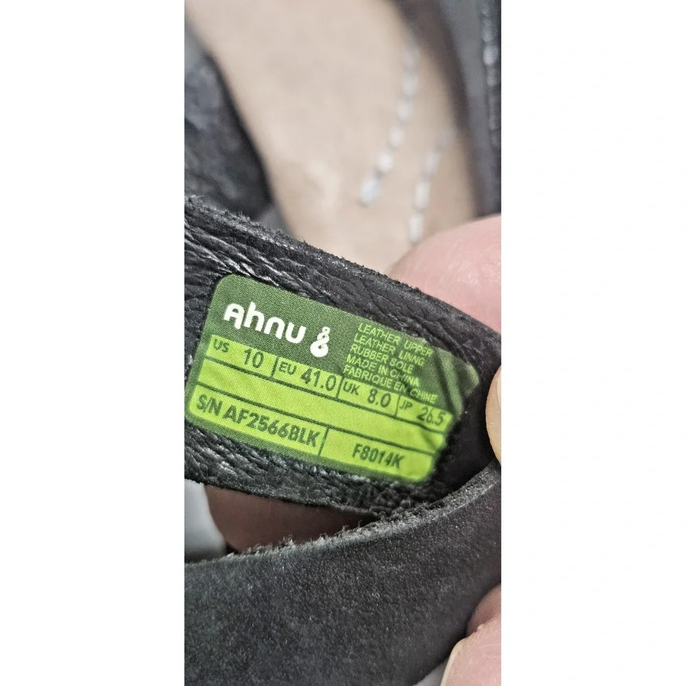 Ahnu Saratoga Size 10 Black‎ Tan Leather Sandals Strappy Gladiator Open Toe